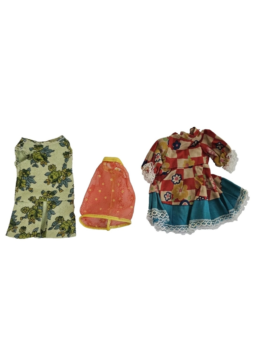 Barbie 60s 70s Vtg Dress Clothes Lot Needs Repairs Flower Power Sheer Cover Up